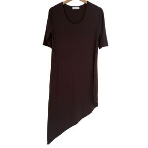 Bryn Walker Moriah Asymmetrical Tunic Dress Sz XS Brown